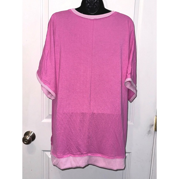 Blumin brand pink relaxed fit short sleeve top - Picture 3 of 7